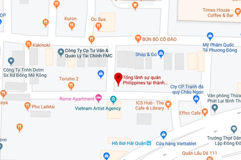 Vị trí Lãnh sự quán của Philippines trên Google Maps